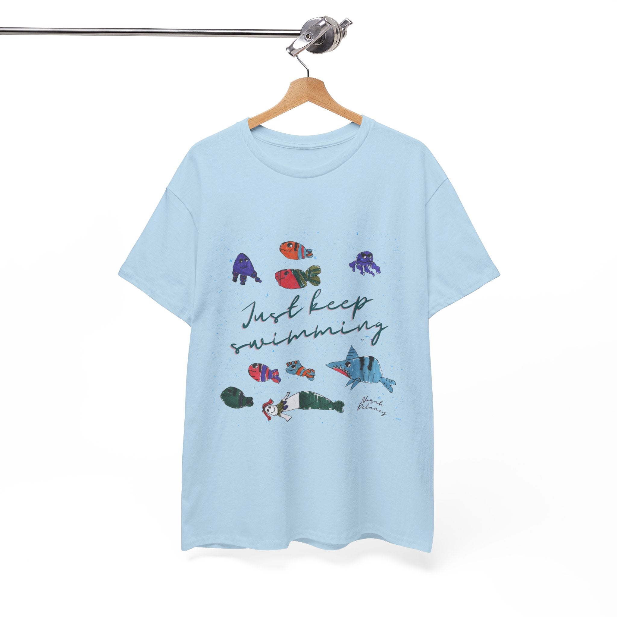 Just Keep Swimming Unisex Heavy Cotton Tee