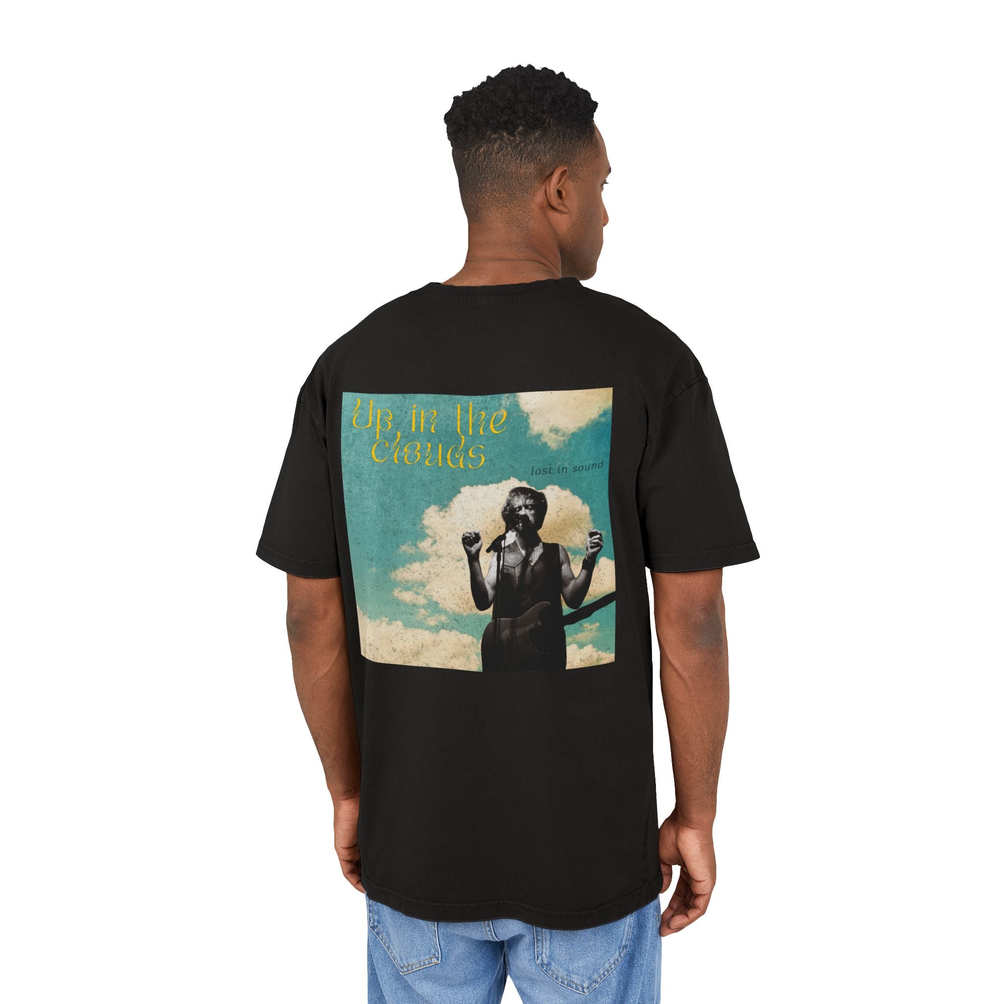 Lost in the Clouds Men's Acid Washed Heavy Oversize Tee