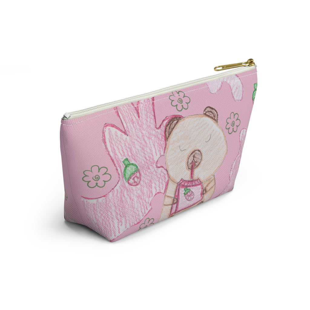 Strawberry Capybara Accessory Pouch w T-bottom
