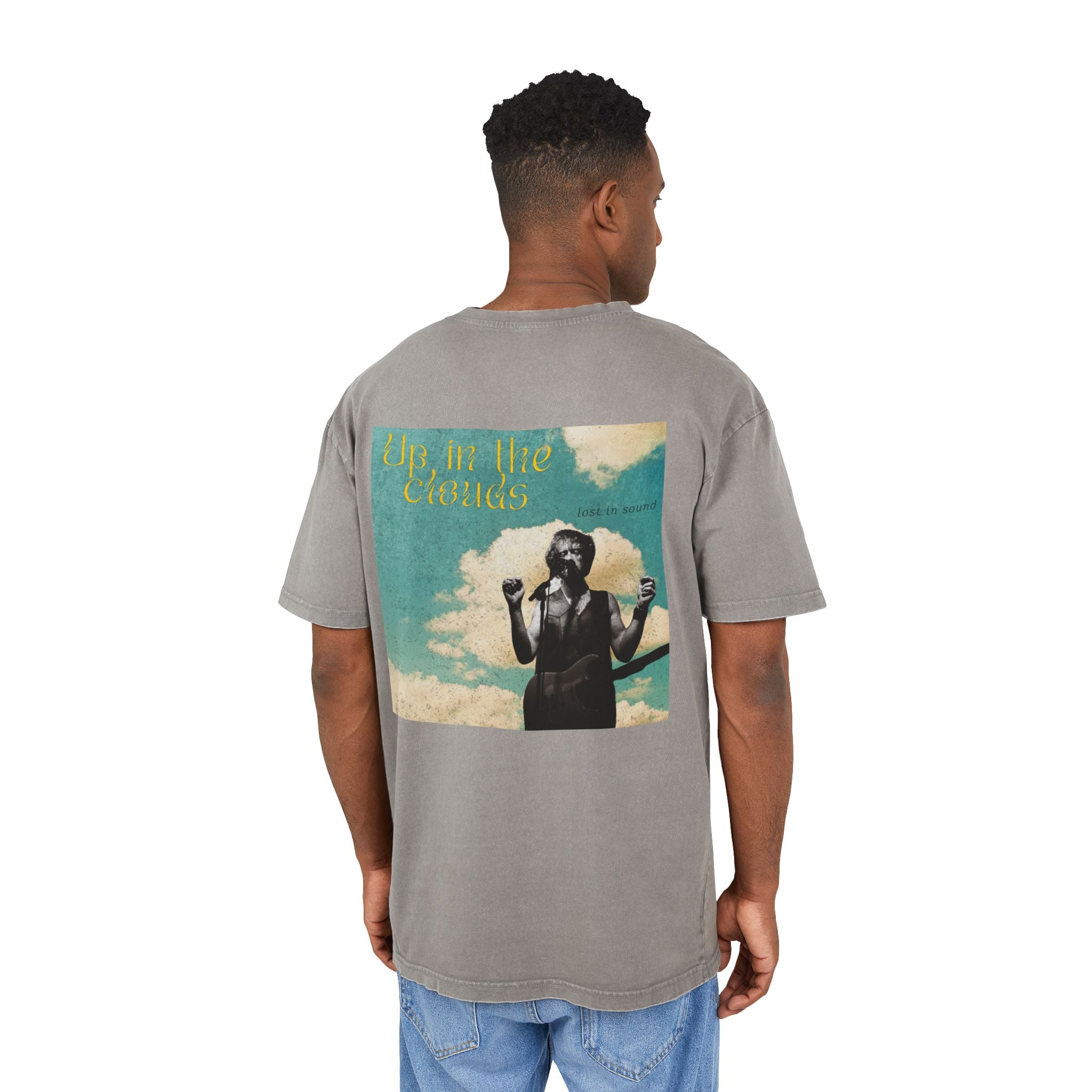 Lost in the Clouds Men's Acid Washed Heavy Oversize Tee