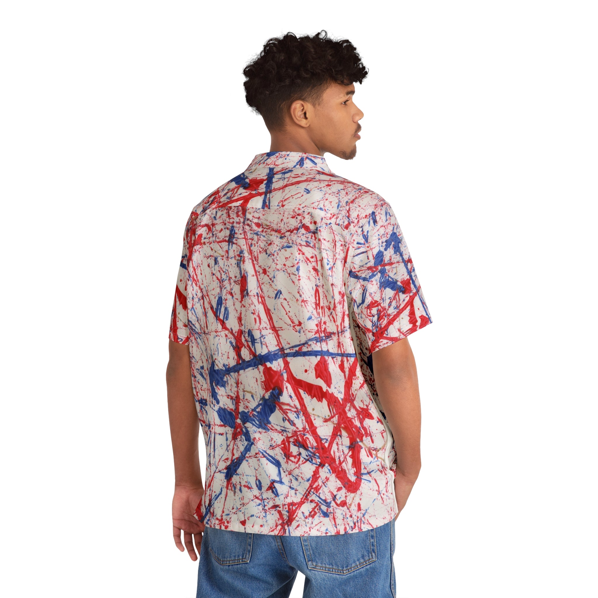 Artistic Paint Splatter Men's Hawaiian Shirt