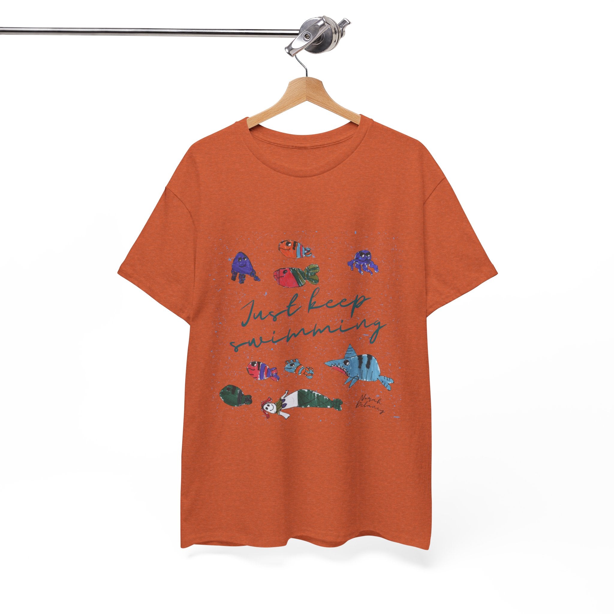 Just Keep Swimming Unisex Heavy Cotton Tee