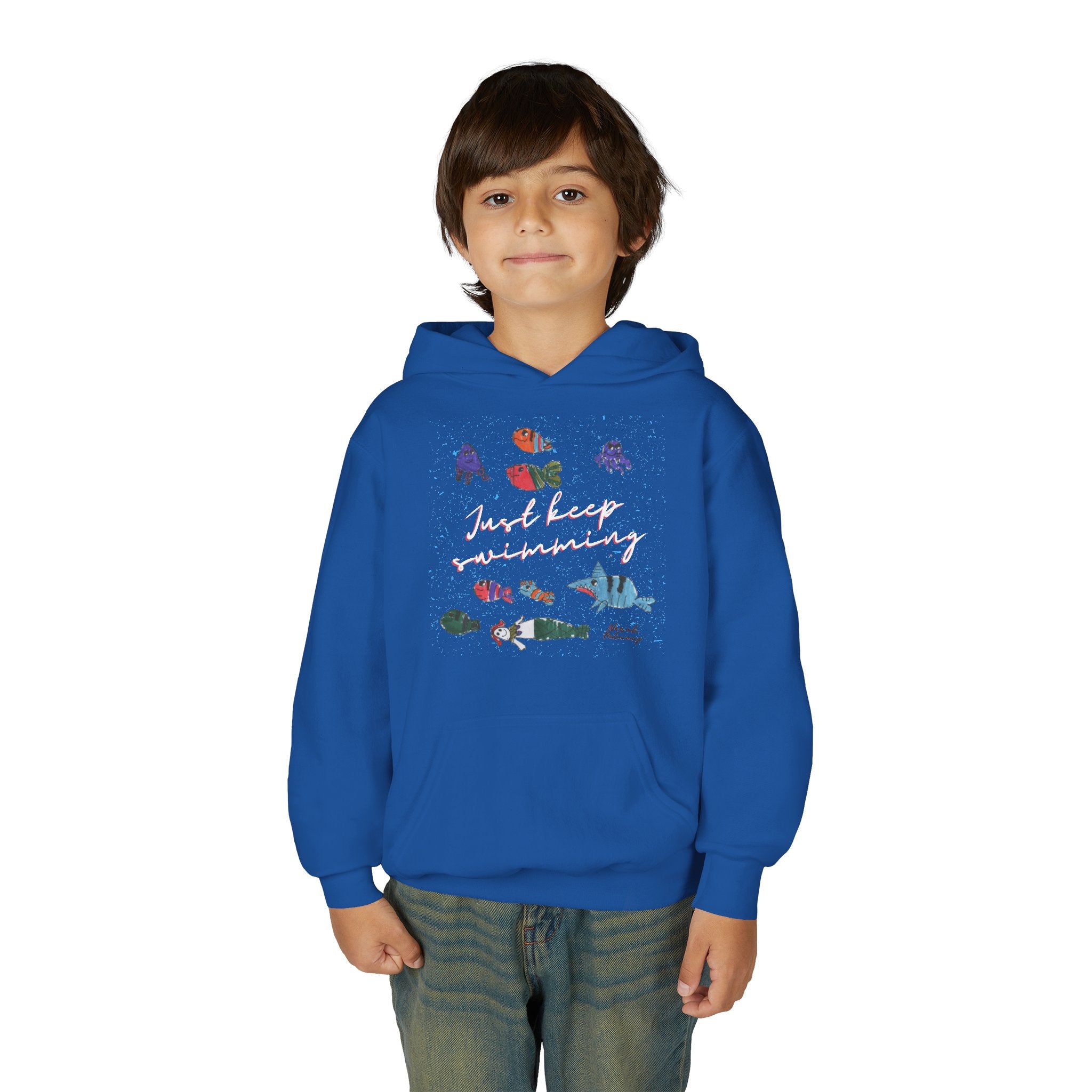 Just Keep Swimming Youth Heavy Blend Hooded Sweatshirt