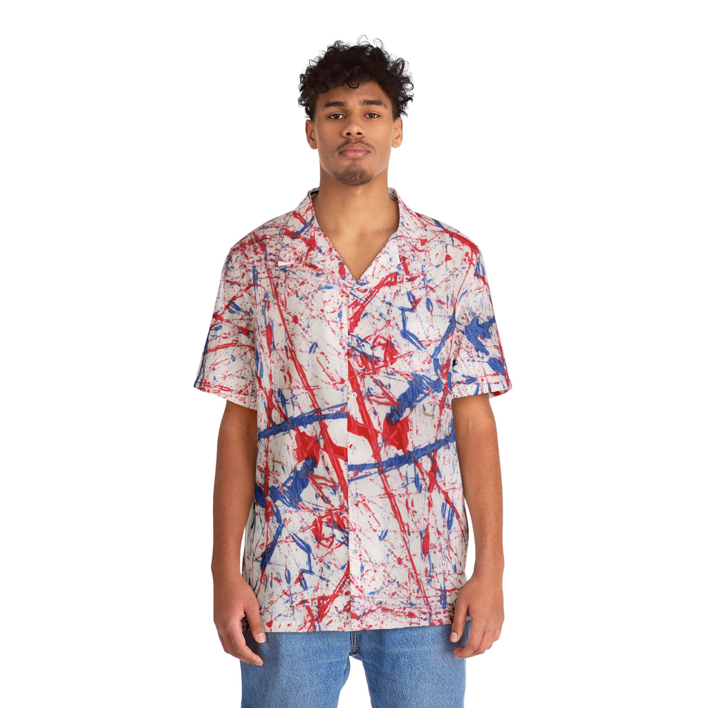 Artistic Paint Splatter Men's Hawaiian Shirt