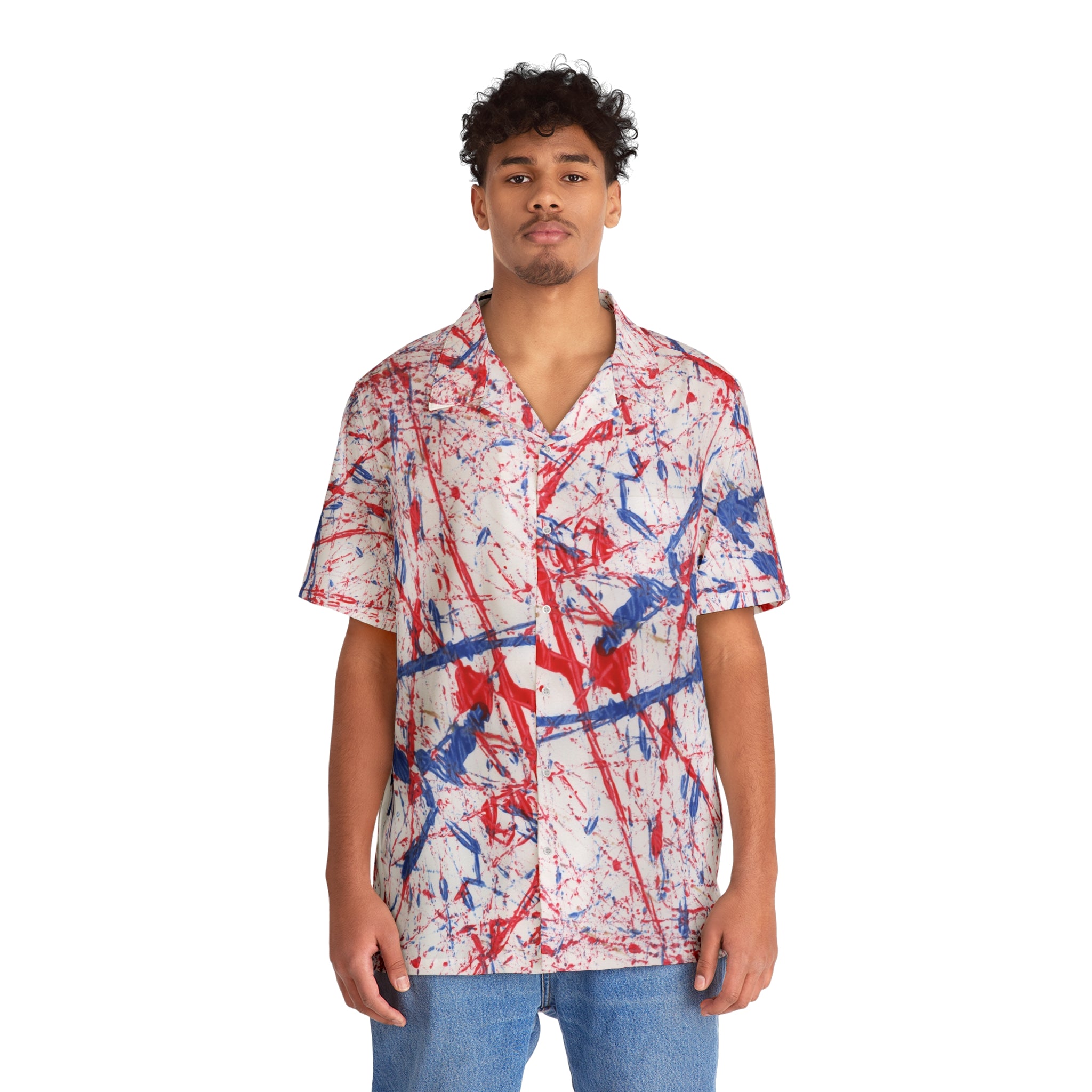 Artistic Paint Splatter Men's Hawaiian Shirt