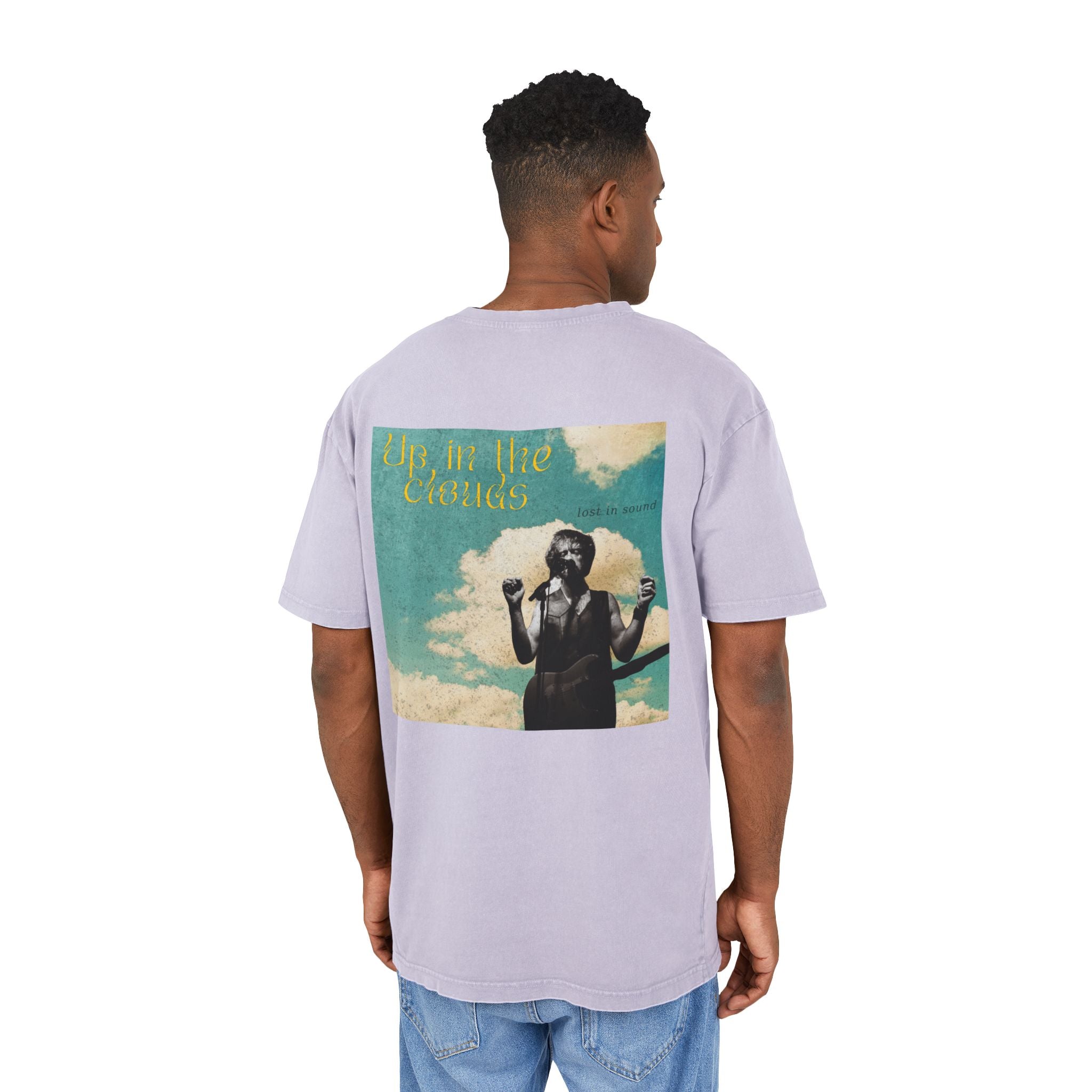 Lost in the Clouds Men's Acid Washed Heavy Oversize Tee