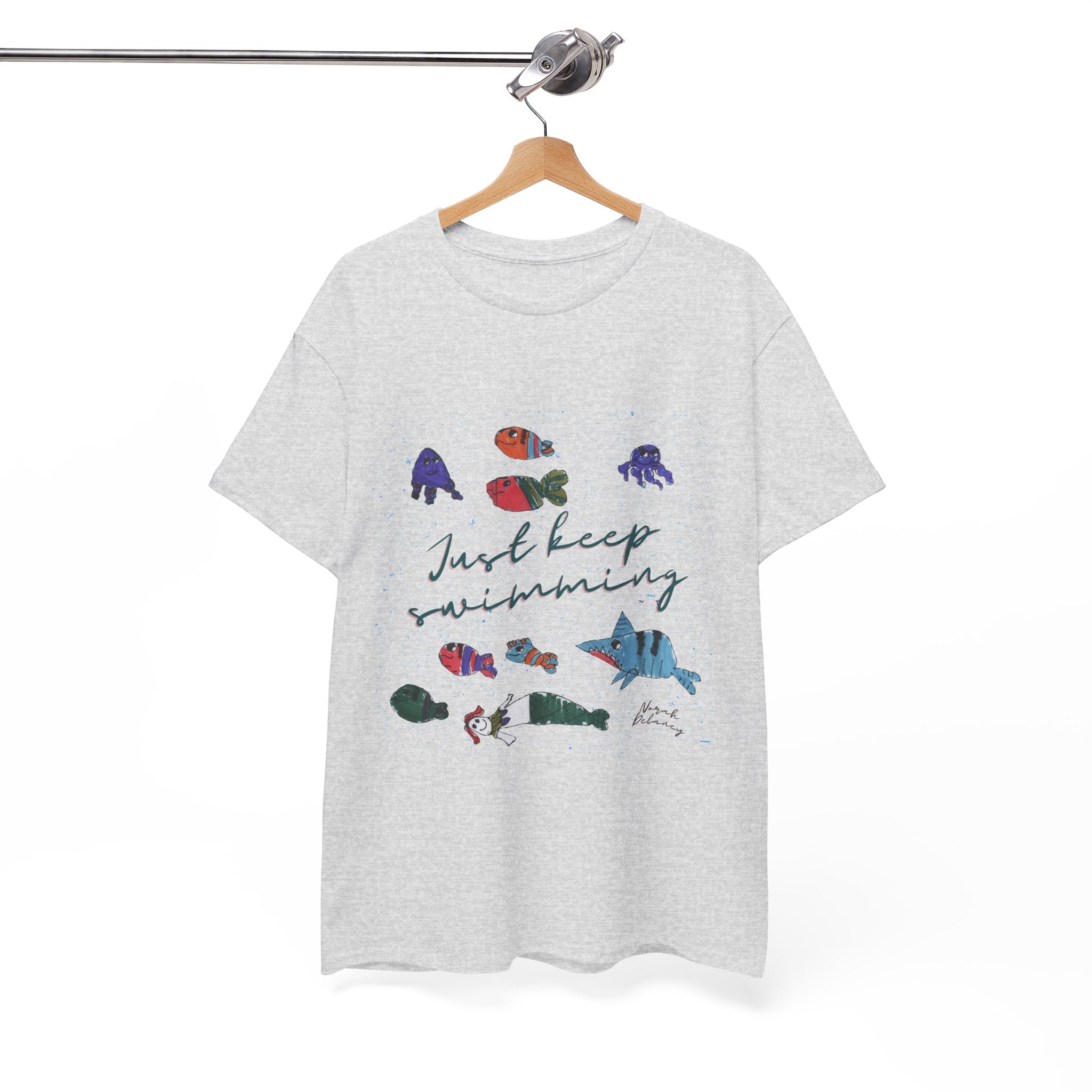 Just Keep Swimming Unisex Heavy Cotton Tee