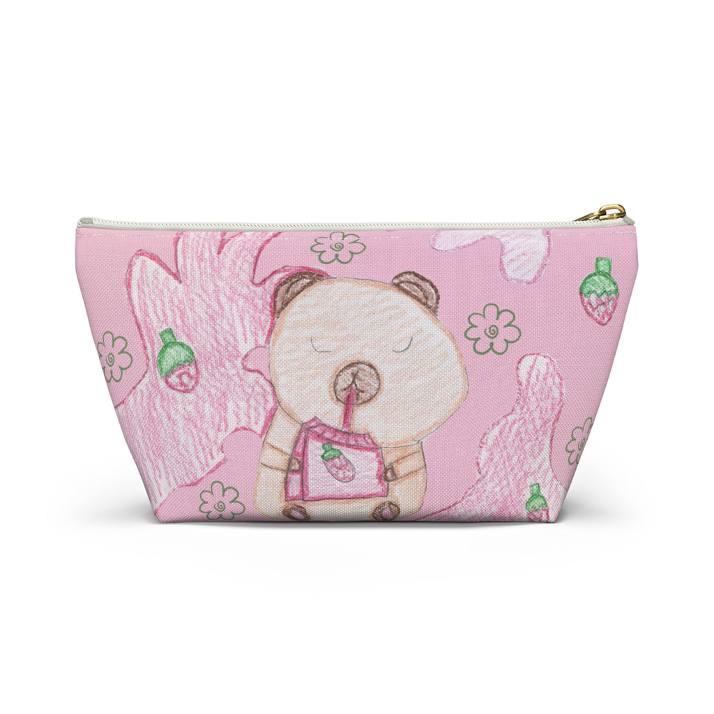 Strawberry Capybara Accessory Pouch w T-bottom