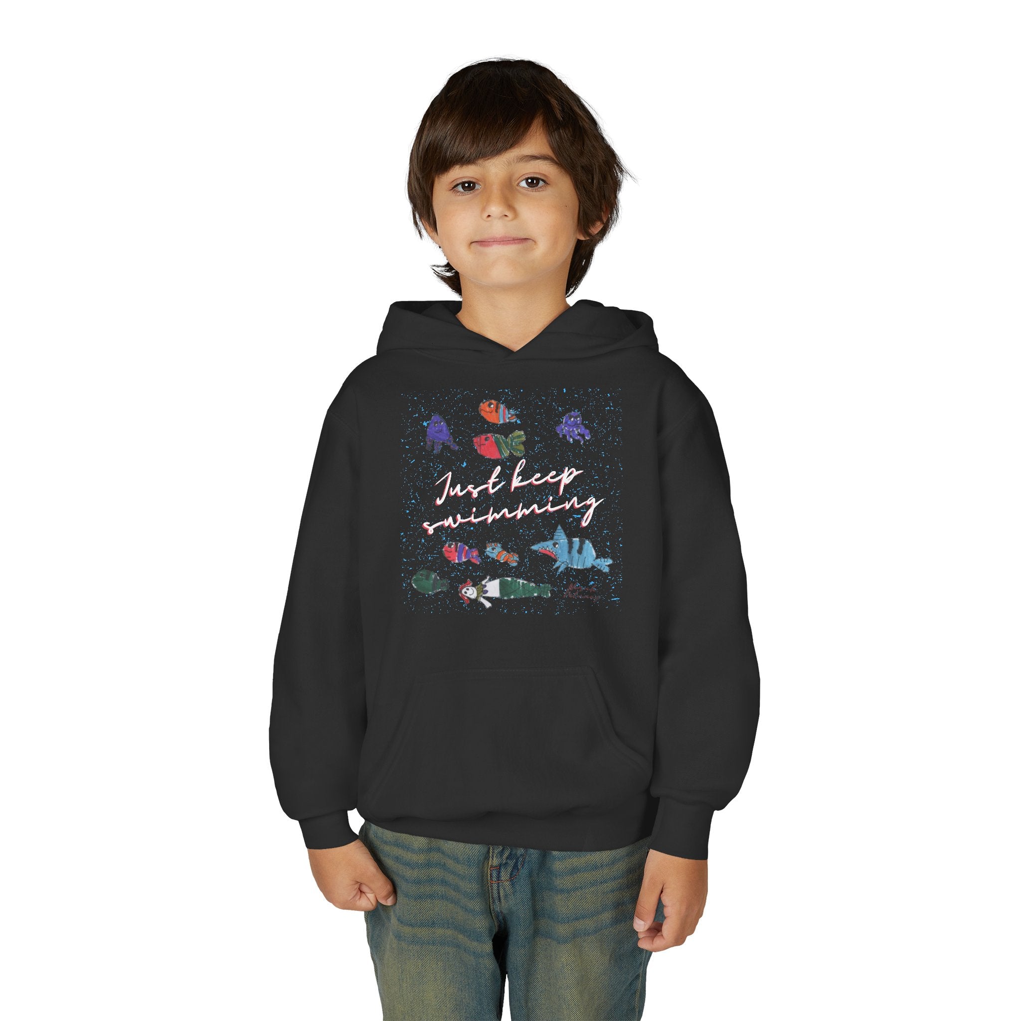 Just Keep Swimming Youth Heavy Blend Hooded Sweatshirt