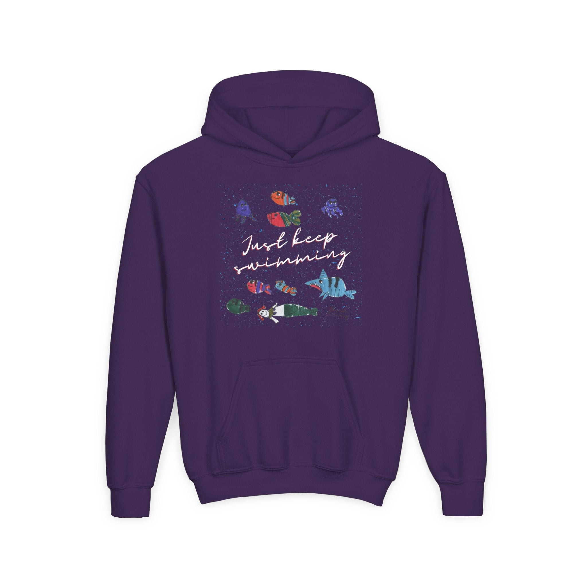Just Keep Swimming Youth Heavy Blend Hooded Sweatshirt