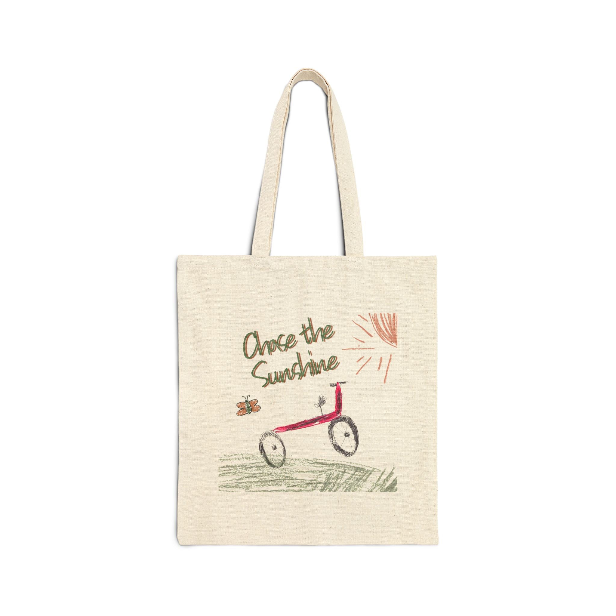 Chase the Sunshine Cotton Canvas Tote Bag